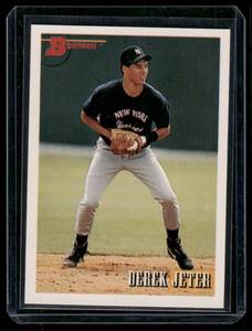 lot 177 image: Derek Jeter RC 1993 Bowman #511 Rookie Baseball Card