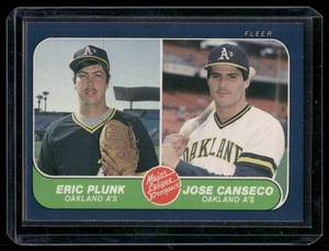 lot 192 image: Jose Canseco RC 1986 Fleer #649 Rookie Baseball Card