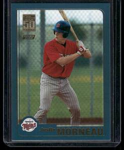 lot 195 image: Justin Morneau RC 2001 Topps #T235 Rookie Minnesota Twins Baseball Card