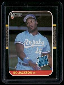 lot 201 image: Bo Jackson RC 1987 Donruss Rated Rookie #35 Baseball Card