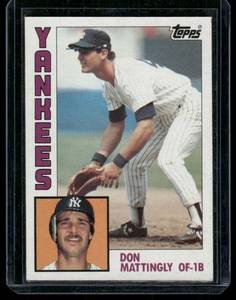 lot 204 image: Don Mattingly RC 1984 Topps #8 Rookie Baseball Card
