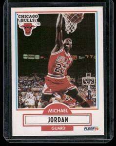 lot 217 image: Michael Jordan 1990 Fleer #26 Basketball Card