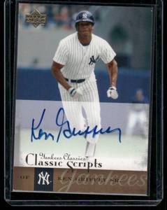 lot 227 image: Ken Griffey Sr. Auto 2004 Upper Deck Yankee Classics Scripts #AU-40 Baseball Card