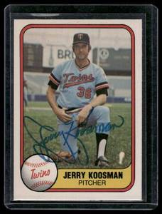 lot 229 image: Jerry Koosman On-Card Auto 1981 Fleer #552 Vintage Minnesota Twins Baseball Card