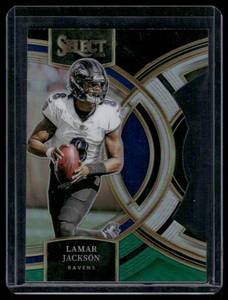 lot 281 image: LaMar Jackson Die Cut Prizm Premier 2023 Select #190 Football Card