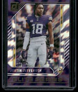 lot 286 image: Justin Jefferson 2024 Donruss Foil #30 Elite Series Minnesota Vikings Football Card