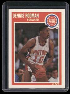 lot 287 image: Dennis Rodman 1989 Fleer #49 Basketball Card