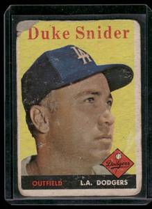 lot 289 image: Duke Snider 1958 Topps #88 Vintage Baseball Card