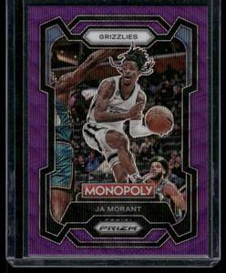 lot 313 image: Ja Morant Purple Wave Refractor 2023-23 Prizm Monopoly #44 Basketball Card