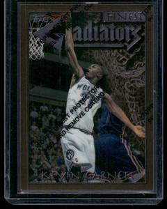 lot 322 image: Kevin Garnett 1996 Topps Finest #66 G26 Gladiators Minnesota Timberwolves Basketball Card