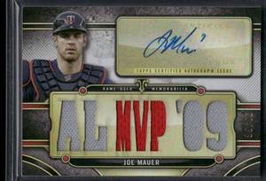 lot 14 image: Joe Mauer Auto Relic 2536 2024 Topps Trople Threads Game Used AL MVP 09 #TTAR-JMA1 RARE Minnesota Twins Baseball Card