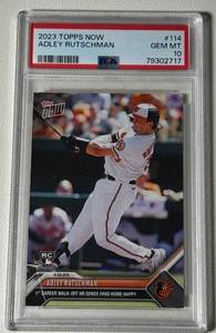 lot 25 image: Adley Rutschman PSA 10 Gem Mint RC 2023 Topps Now #114 Rookie Baseball Card