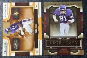 lot 46 image: Carl Eller 2 Card 100 Minnesota Viking Football Card Lot