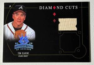 lot 138 image: Tom Glavine Game-Used Bat Relic 200 2005 Donruss Diamond Cuts #DC-48 Numbered 062200 Baseball Card