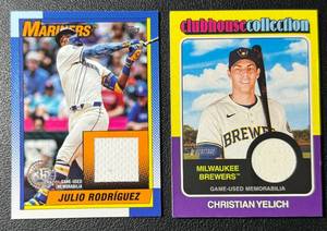 lot 173 image: Julio Rodriguez and Christian Yelich 2 Card Relic Lot