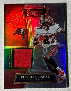 lot 249 image: Ronald Jones II Relic 99 2021 Select Prizm #SS-RJO Football Card Numbered 3299