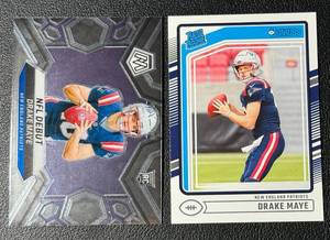 lot 254 image: Drake Maye 2 RC Football Rookie Lot