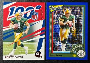 lot 278 image: Brett Favre 2 Numbered Card Lot 125 and 199 Football Cards