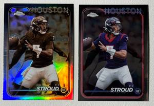 lot 279 image: CJ Stroud 2 Card 2024 Topps Chrome #83 Football Card Lot