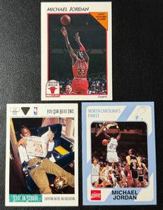 lot 293 image: Michael Jordan 3 Card Basketball Lot