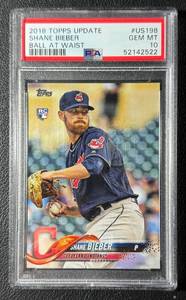 lot 298 image: Shane Bieber PSA 10 Gem Mint RC 2018 Topps Update #US198 Rookie Baseball Card
