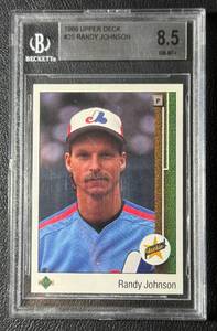 lot 301 image: Randy Johnson RC Beckett 8.5 NM-MT 1989 Upper Deck #25 Rookie Baseball Card
