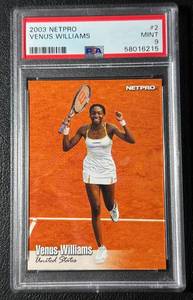 lot 302 image: Venus William PSA 9 Mint 2003 Netpro #2 Tennis Card
