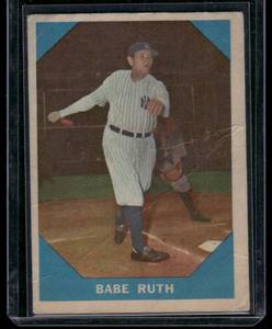 lot 13A image: Babe Ruth 1960 Fleer #3 Baseball Greats Vintage Card