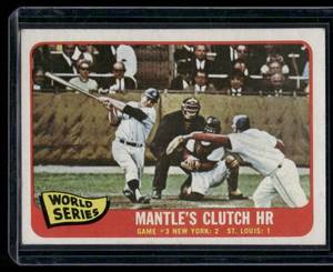 lot 40A image: 1965 Topps Mantles Clutch HR #134 Mickey Mantle Vintage Baseball Card