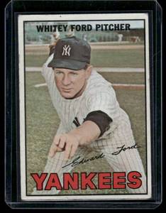lot 52A image: Whitey Ford 1967 Topps #5 Vintage Baseball Card