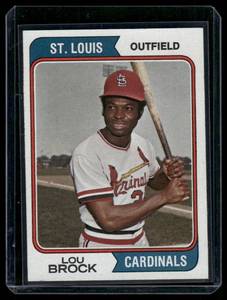 lot 281A image: Lou Brock 1974 Topps #60 Vintage Baseball Card - SHARP