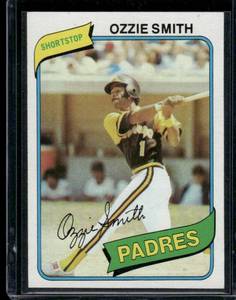 lot 283A image: Ozzie Smith 2nd Year 1980 Topps #292 Vintage Baseball Card