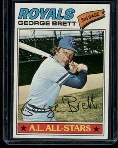 lot 285A image: George Brett 1977 Topps #580 Vintage Baseball Card