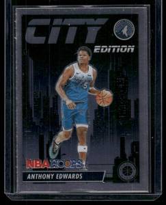 lot 289A image: Anthony Edwards City Edition 2023-24 Premium Stick NBA Hoops #4 Minnesota Timberwolves Basketball Card