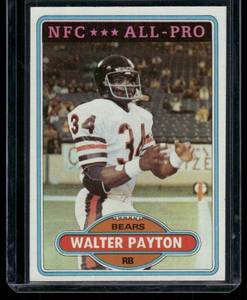 lot 290A image: Walter Payton 1980 Topps #160 Vintage Football Card