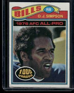 lot 296A image: OJ Simpson 1977 Topps #100 Vintage Football Card