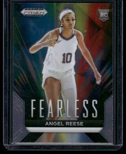 lot 310A image: Angel Reese RC Fearless Insert 2024 Prizm Draft Picks #21 Rookie WNBA Basketball Card