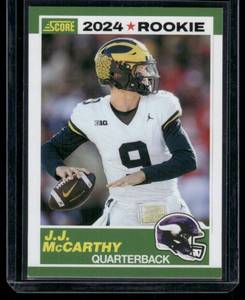 lot 312A image: JJ McCarthy RC 2024 Score #8 Rookie Minnesota Vikings Football Card
