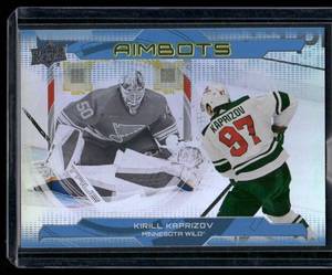 lot 318A image: Kirill Kaprizov 2024-25 Upper Deck Aimbots Insert #AB-12 Minnesota Wild Hockey Card