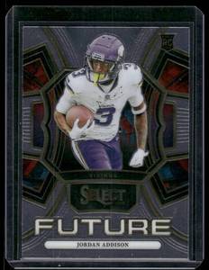 lot 323A image: Jordan Addison RC Insert 2023 Select Furuew #FUT-JAD Rookie Minnesota Vikings Football Card