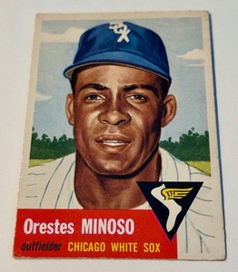 lot 24A image: Minnie Oreste Minoso 1953 Topps #66 Vintage Baseball Card