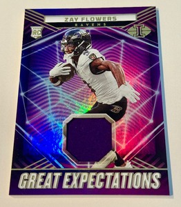 lot 37A image: Zay Flowers RC Relic 2023 Illusaions Great Expectations #GE-ZFL Rookie Football Card