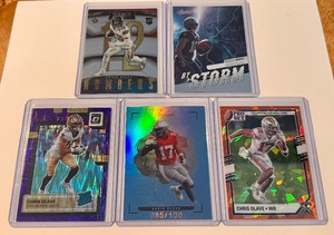 lot 267A image: Chris Olave RC 5 Card Rookie Football Lot - 100, Inserts, and Color