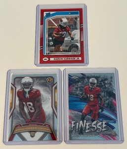 lot 319A image: Marvin Harrison Jr 3 RC Lot 2025 Topps, Chrome, Donruss Red Press Proof Rookie Football Cards