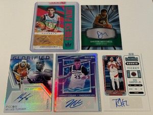 lot 329A image: 5 Card Auto Basketball Lot Including 49