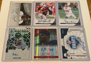 lot 334A image: 6 Card Football Auto Rookie Lot