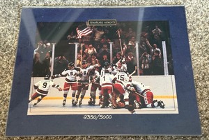 lot 67A image: Miracle On Ice Limited Edition 5000 1996 Remarketble Moments Hockey Print - 1980 Team USA Olympic Hockey