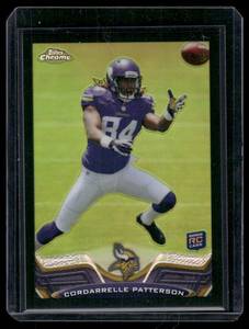 lot 75A image: Cordarelle Patterson 299 Refractor Rookie 2013 Topps Chrome #19 Numbered 162299 Minnesota Vikings RC Football Card