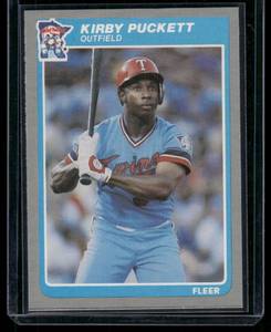 lot 76A image: Kirby Puckett RC 1985 Fleer #286 Rookie Minnesota Twins Vintage Baseball Card