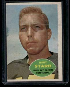 lot 80A image: Bart Starr 1960 Topps #51 Vintage Green Bay Packers Football Card
